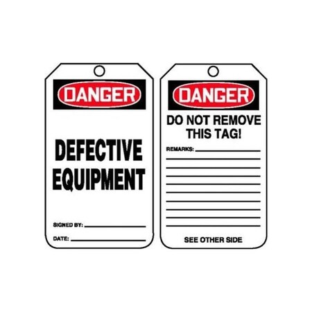 Accuform Danger, RP-Plastic, 3-1/4 in Width, 0.075 in Height, , 5 PK MDT229LTM